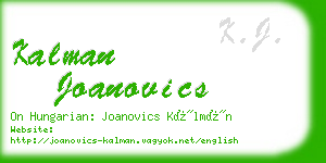 kalman joanovics business card